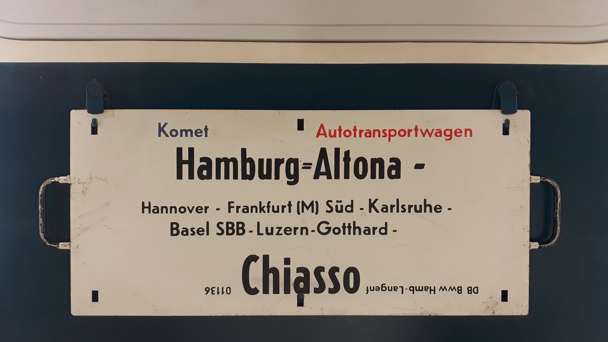 Autotransportwagen Komet Hamburg Altona Chiasso Alte Zuglaufschilder
