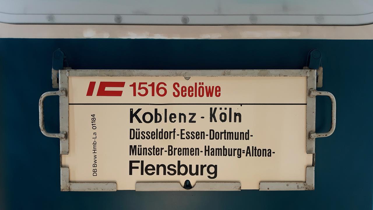 IC 1516 Seelöwe KoblenzKölnFlensburg Alte Zuglaufschilder